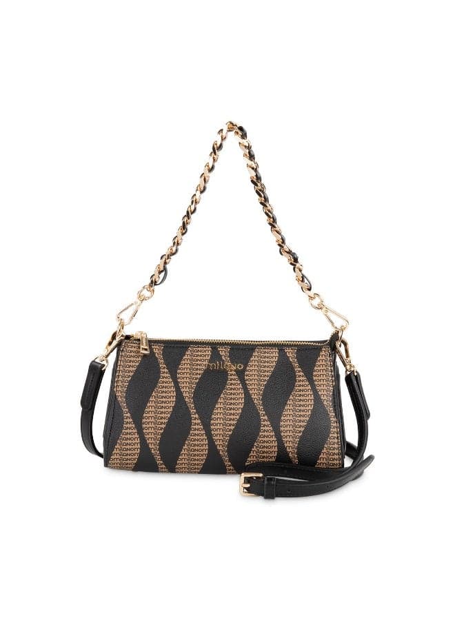 Milano BELINDA Triangular Shoulder Bag in Monogram Print - Image 1
