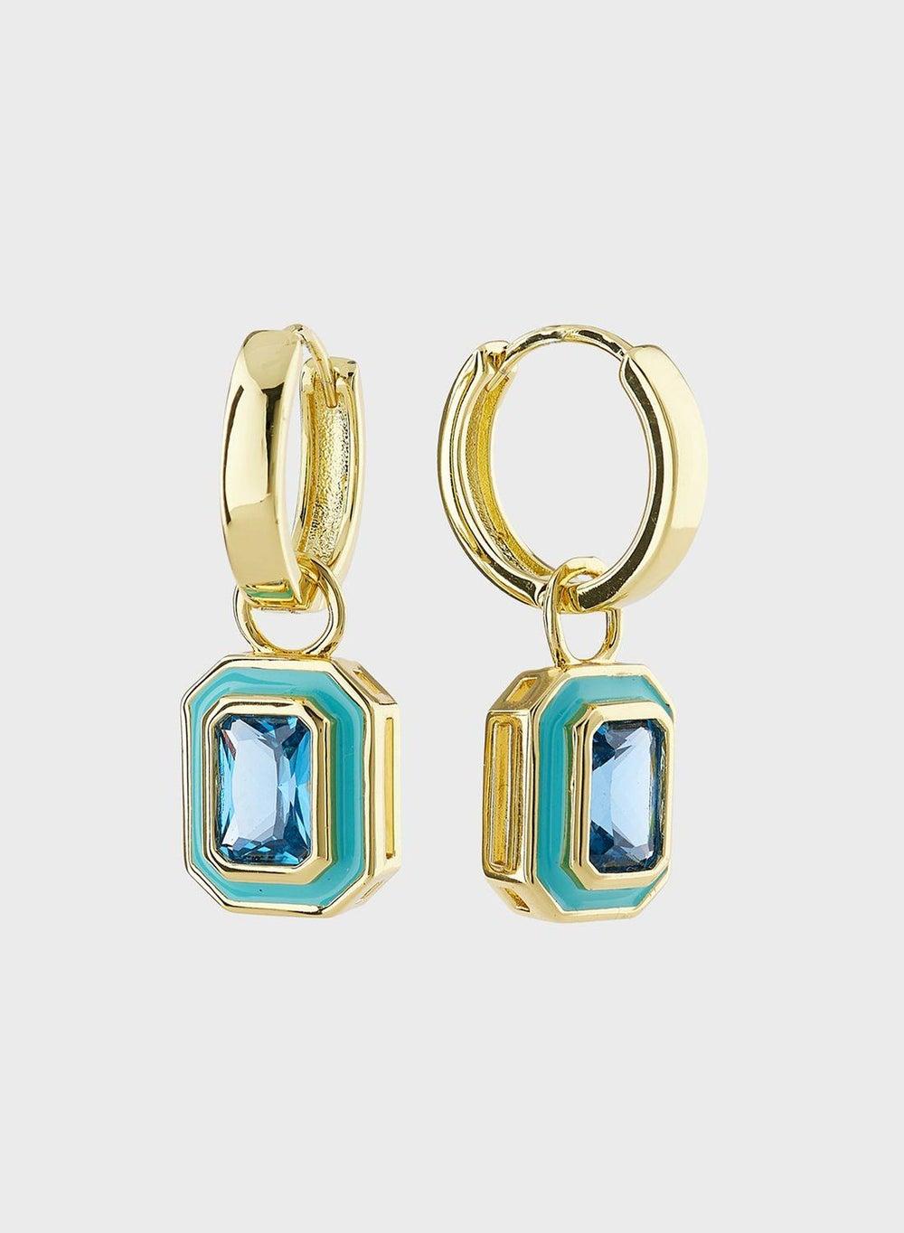 LUV AJ Chic Bezel Huggie Hoop Earrings for Women - Image 1