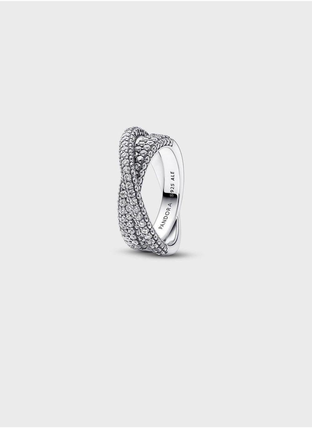 PANDORA Timeless Pavé Crossover Dual Band Ring - Sterling Silver - Image 1