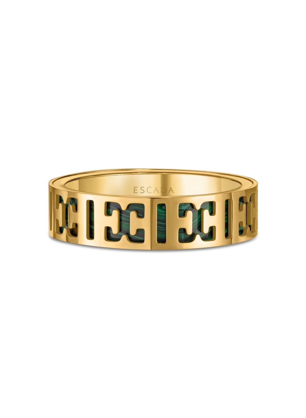 ESCADA Linda 54MM Gold & Green Malachite Ring for Women - Image 1
