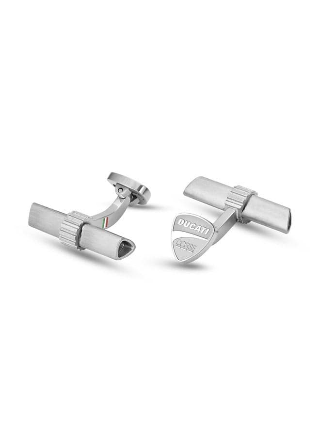 Ducati Corse Silver Elegance: T-Bar Inspired Cufflinks - Image 1