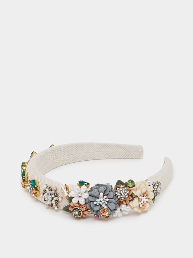 Elegant Styli Floral Embellished Headband - Women's Accessory - Image 1