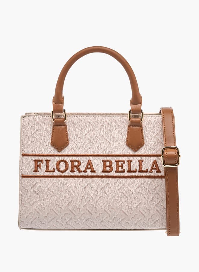 Flora Bella Monogram Print Tote Bag with Detachable Strap - Image 1