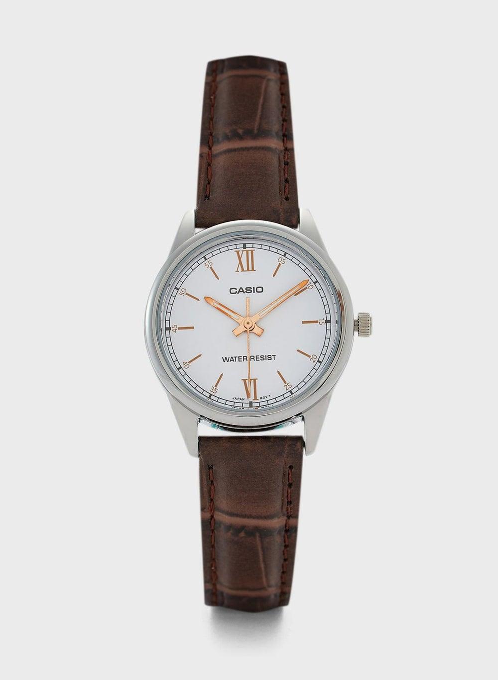 CASIO Women's Elegance Leather Strap Analog Watch - Image 1