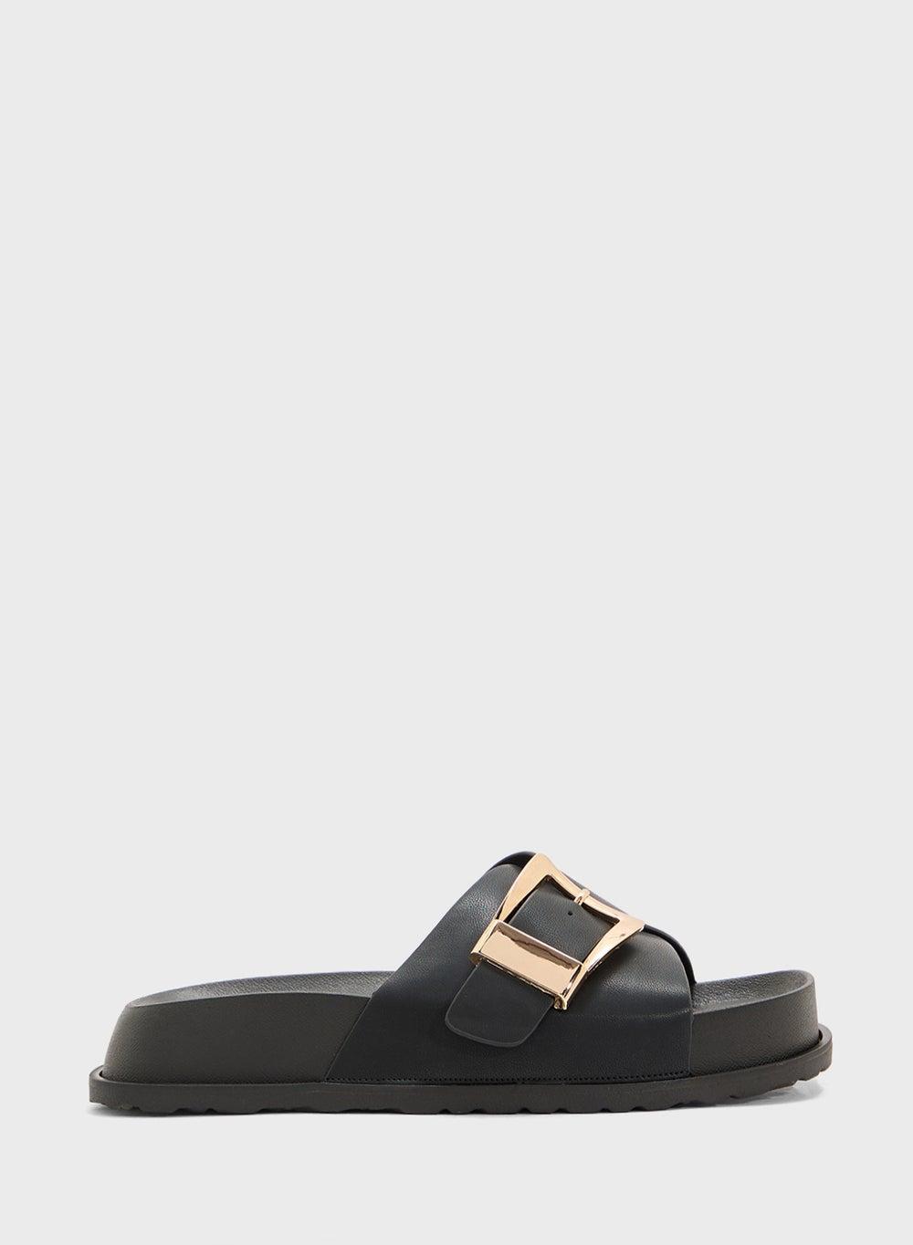 Elegant HS 0704 Casual Black Slides for Women - Image 1