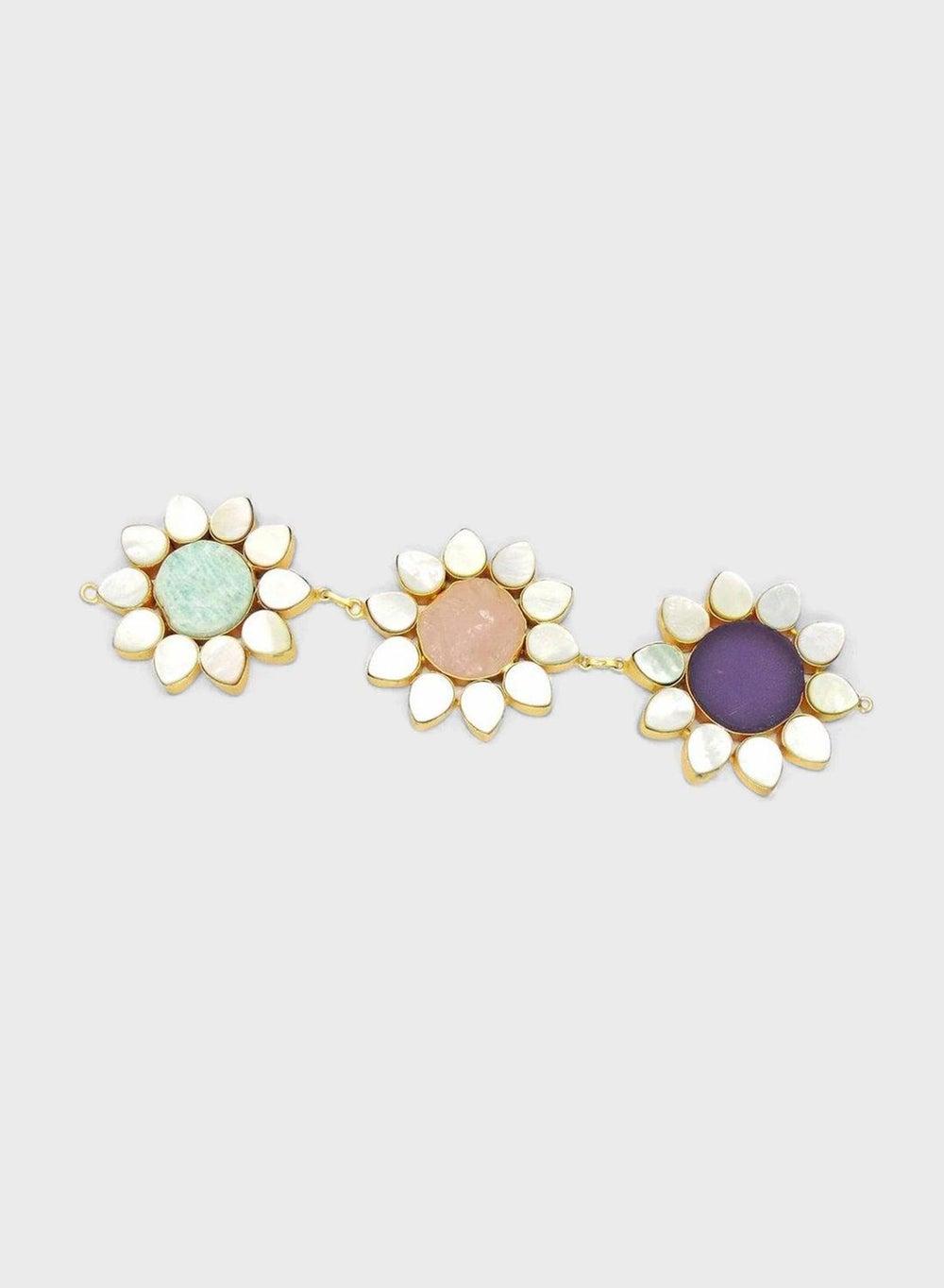 DORI Floral Embellished Gold-Tone Choker Necklace - Image 1
