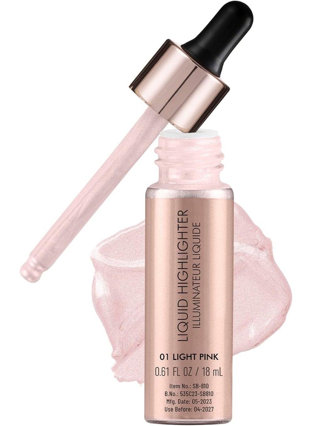 Swiss Beauty Light Pink Shade-01 Drop & Glow Highlighter, 18ml - Image 1