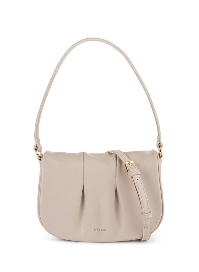 Vincci Beige Elegance: Chic Solid Shoulder Bag for Women - Image 1