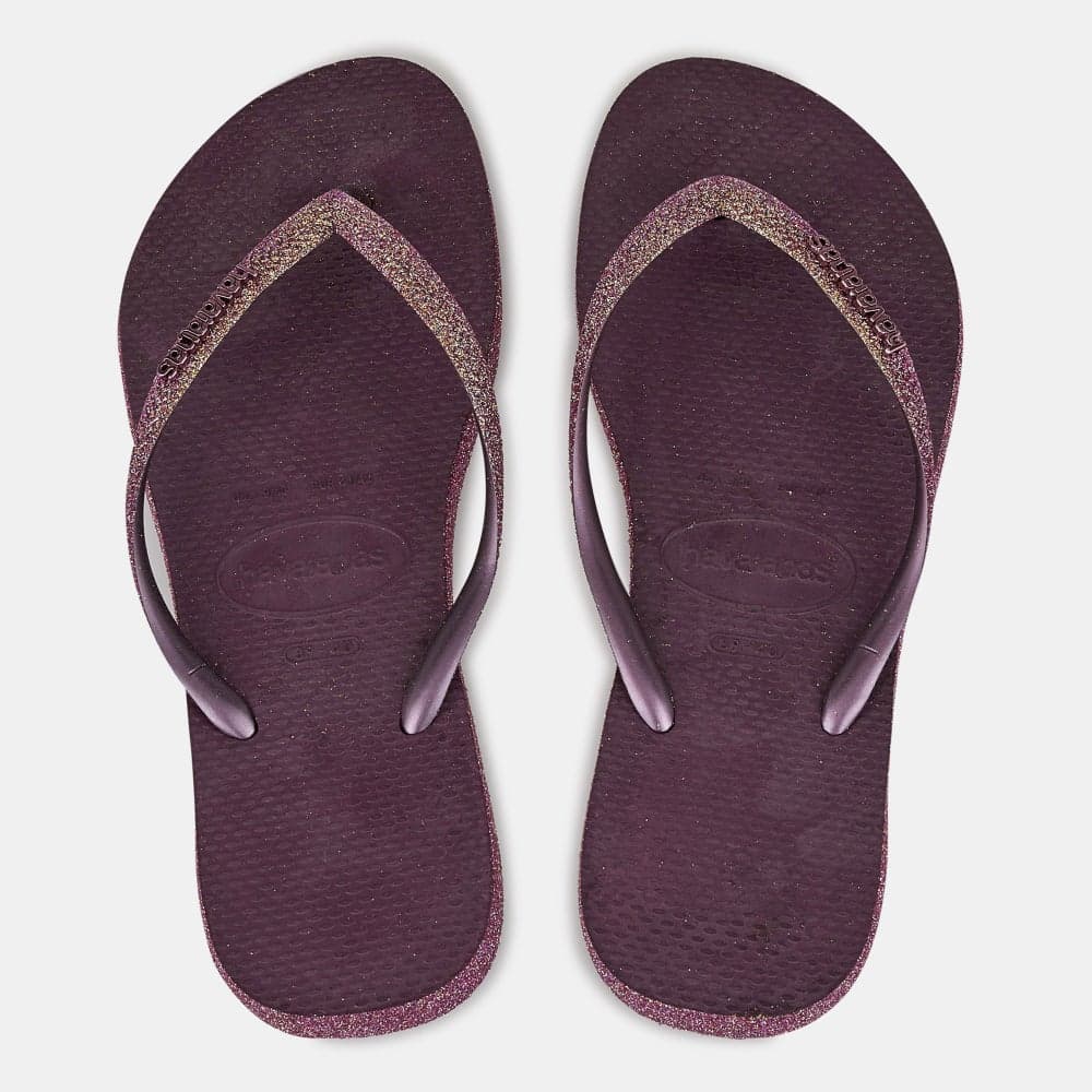 Women's Slim Sparkle II Purple Flip Flops - Image 1