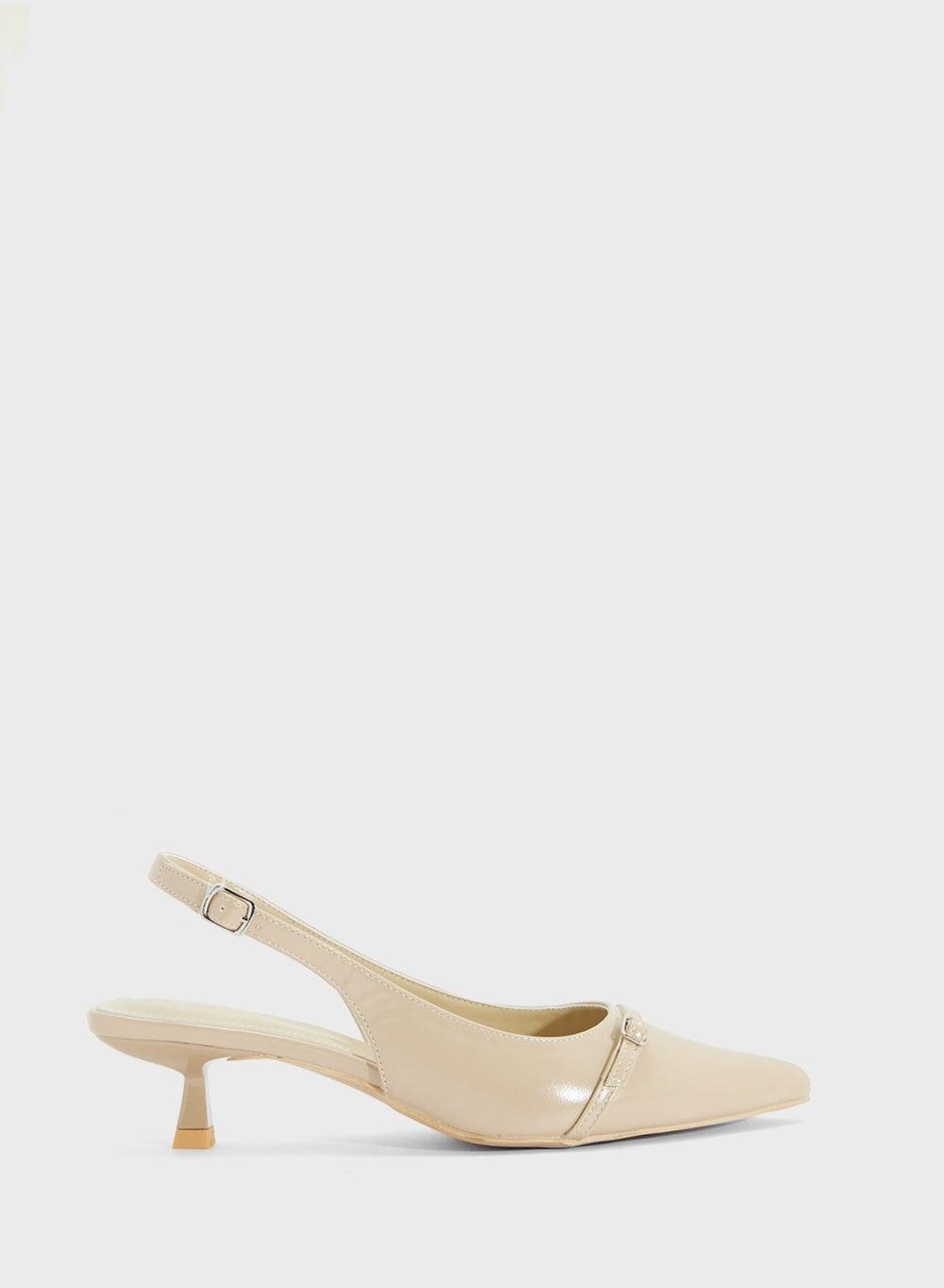 Elegant Nude Low Heel Sling Back Pump 5614 81 - Image 1