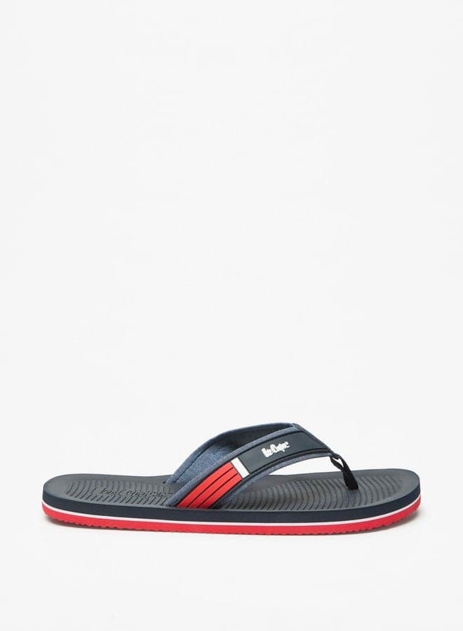 Cy 8466Anavy Elegant Men's Thong Slippers in Navy - Image 1
