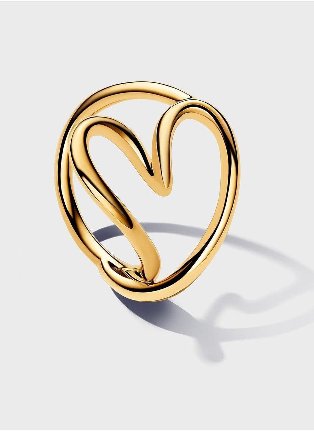 PANDORA Organically Shaped Heart Gold Ring - Image 1