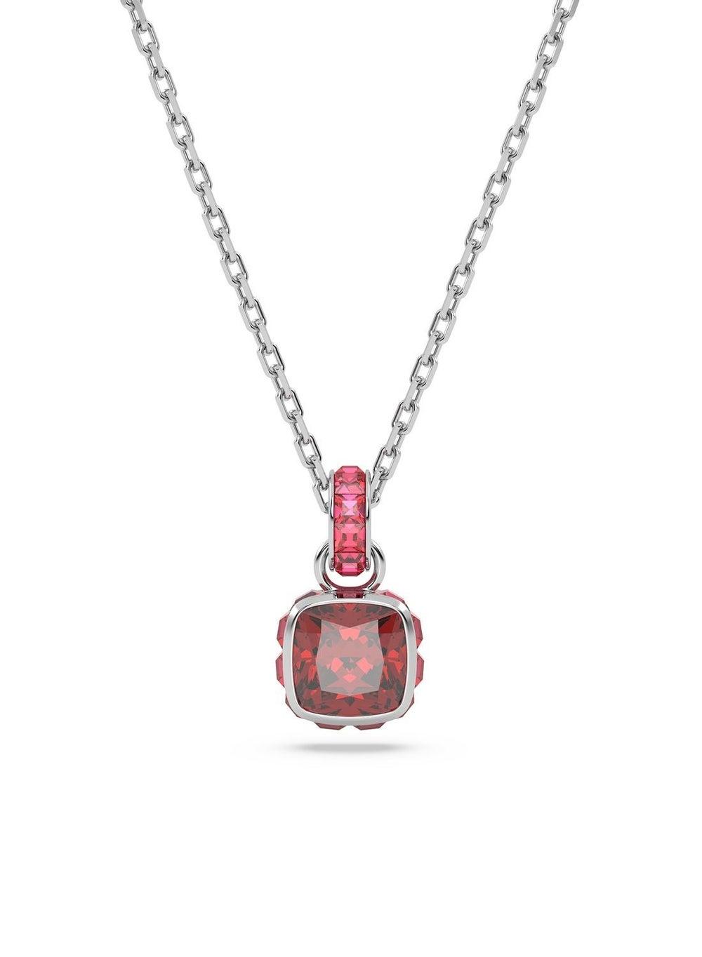SWAROVSKI Garnet Red January Birthstone Rhodium-Plated Necklace - Image 1