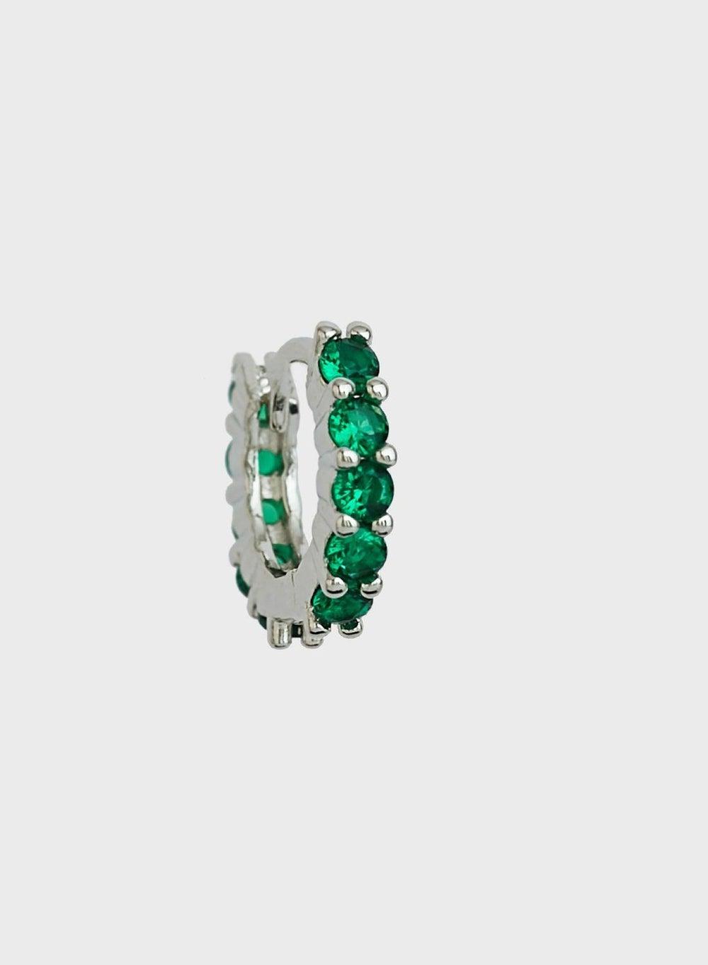Fashionbox Sterling Silver Cubic Zirconia Huggie Earring - Image 1