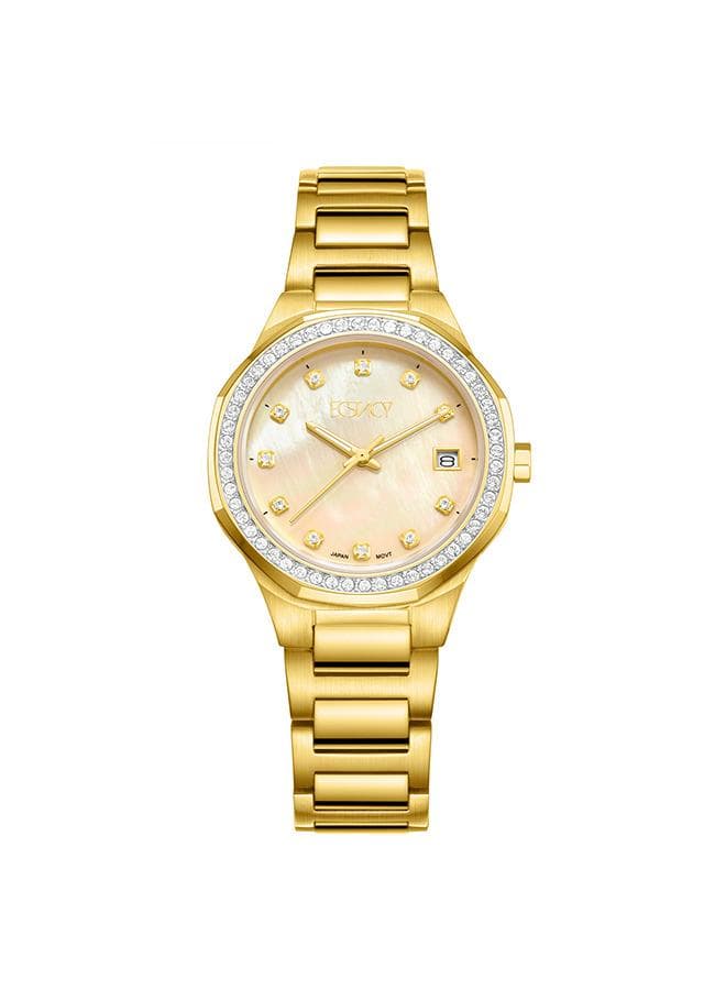 ECSTASY E23511-GBGMC – Elegant 33mm Gold Women's Watch - Image 1