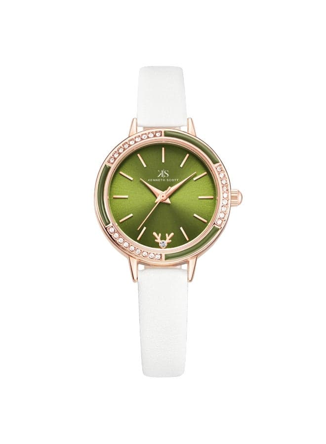 KENNETH SCOTT K23511-RLWH Elegant Rose Gold Women's Watch - 28mm - Image 1