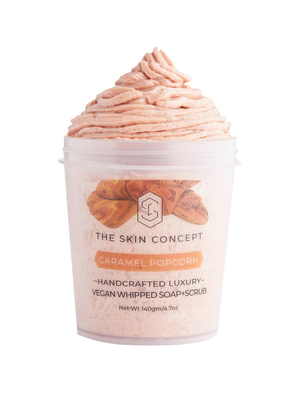 Caramel Popcorn Whipped Soap & Scrub - Handmade Elegance - Image 1