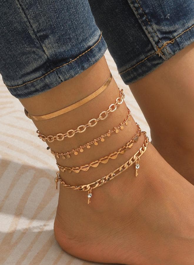 Styli Moon & Star Elegance: Layered Anklet for Women - Image 1