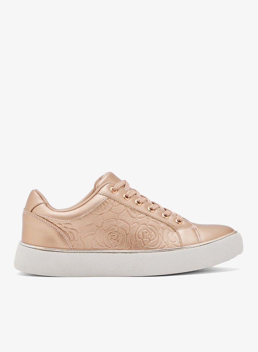 Champagne Floral Embossed M2 Low-Top Sneakers - Image 1