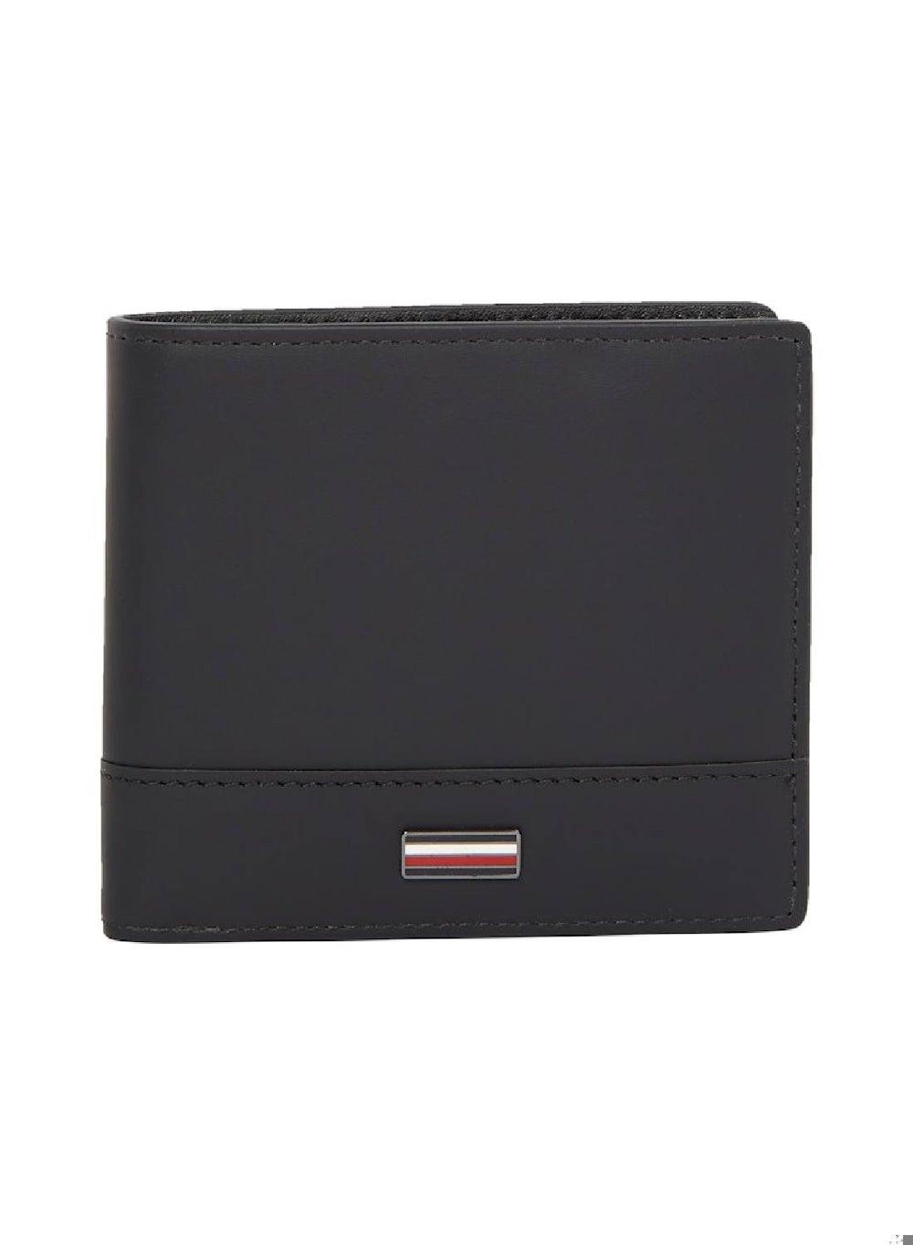 TOMMY HILFIGER Corporate Black Leather Bifold Men's Wallet - Image 1