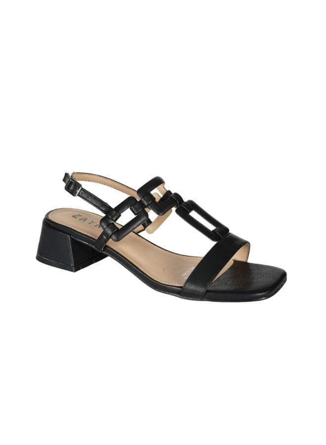 Zayna 221-1 Mid Heel Backstrap Sandal - Elegant Evening Footwear - Image 1