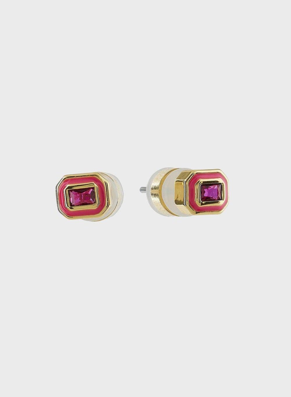 LUV AJ Bezel Chic Stud Earrings for Women - Image 1