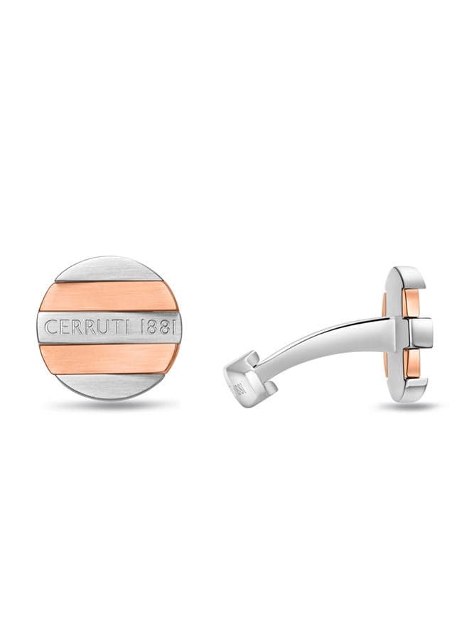 CERRUTI 1881 Silver and Rose Gold Men's Cufflinks - Image 1
