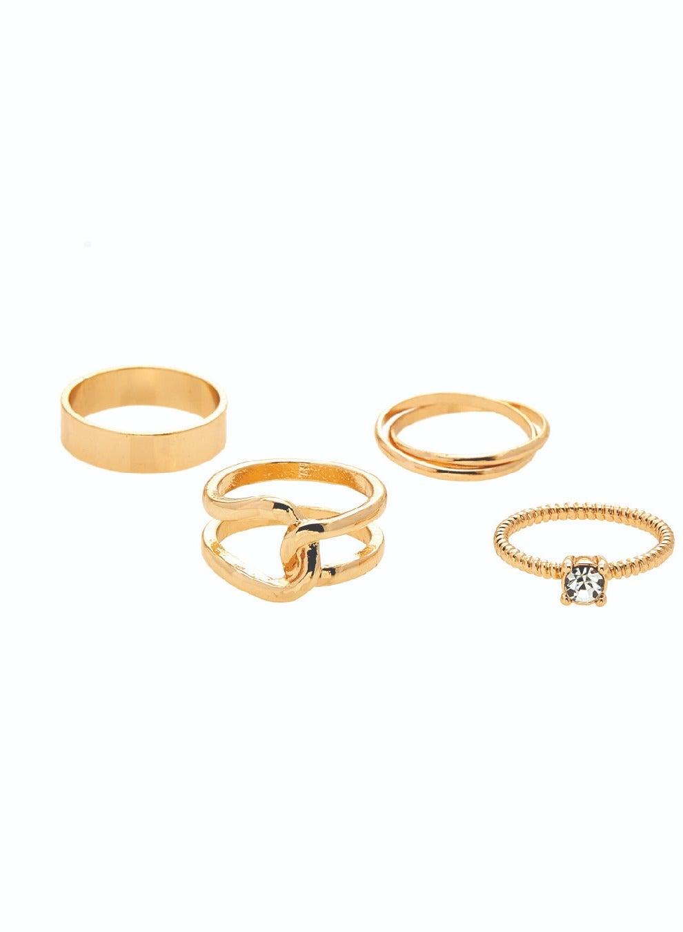 AMICA Mix & Match Set of 4 Adjustable Fashion Rings - Image 1