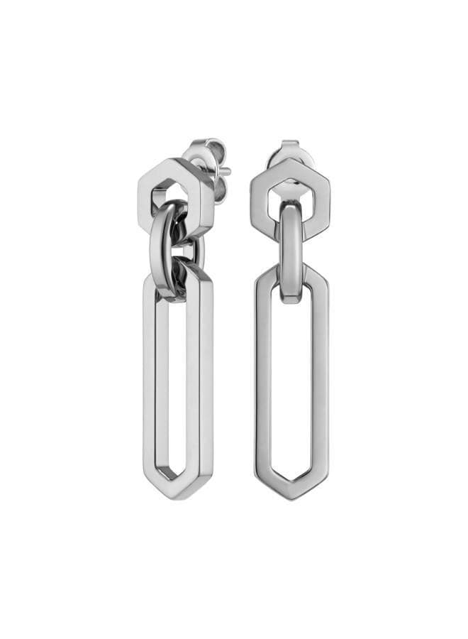 OLIVIA BURTON Hex Elegance Drop Earrings in Silver Tone - Image 1