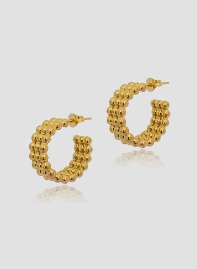 Lady Mauve LYLA Gold-Plated Beaded Earrings for Women - Image 1
