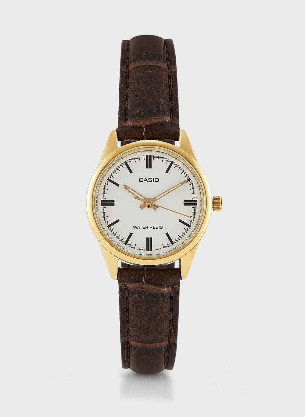 CASIO Classic Analog Women's Watch - Leather Strap Elegance - Image 1