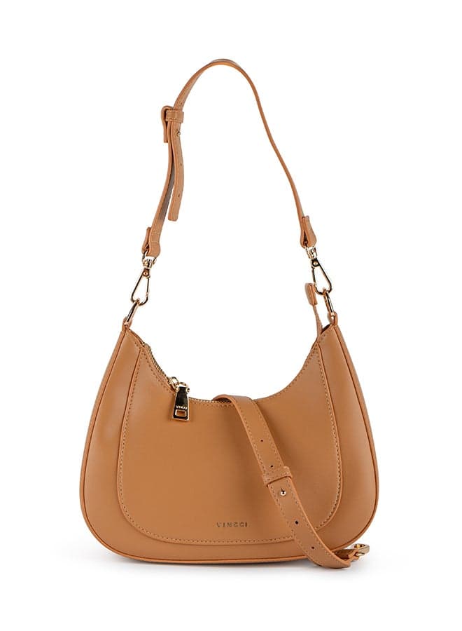 Vincci Elegance: Chic Brown Shoulder Bag for Women - Image 1