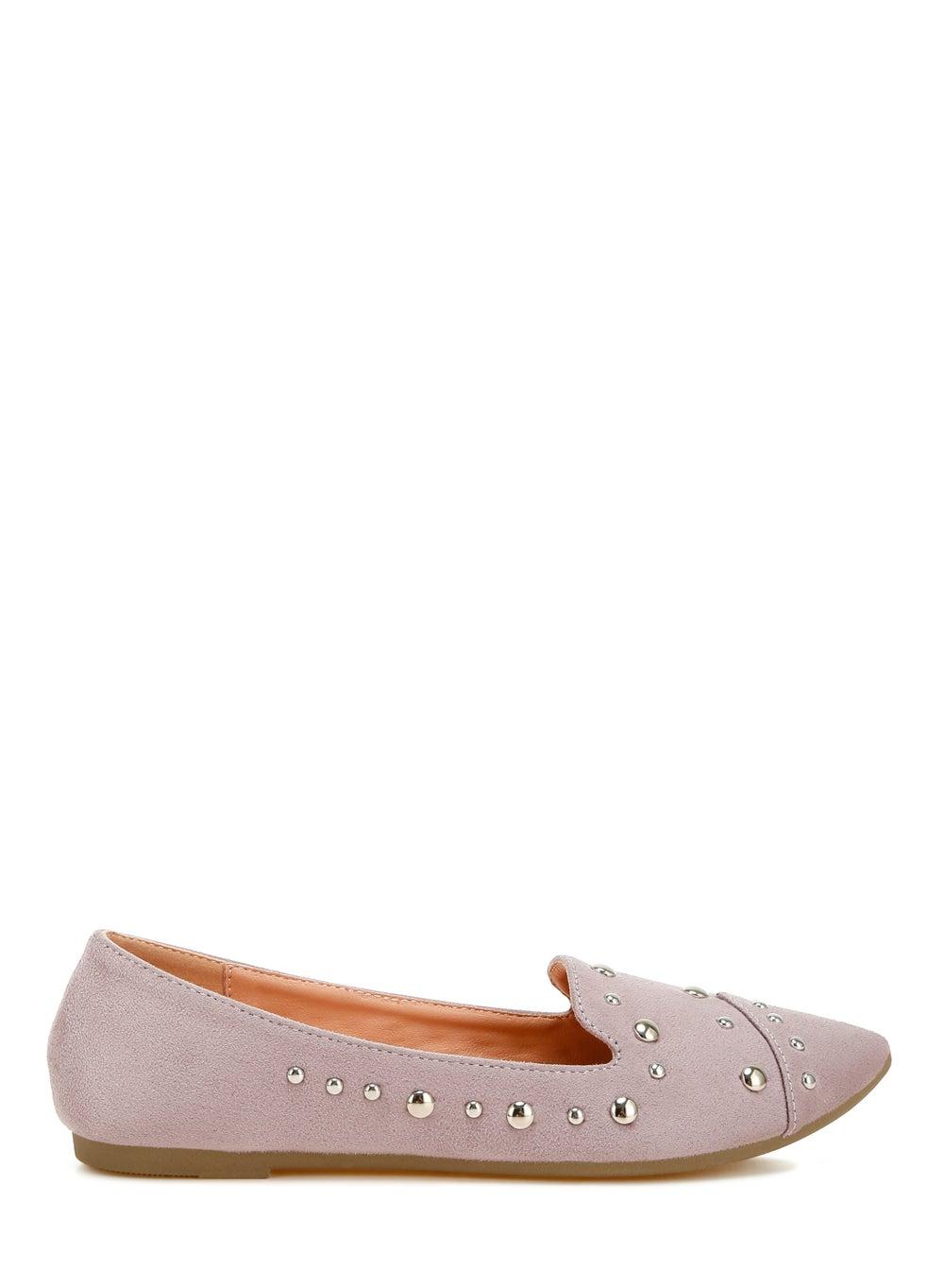 Sh4949 Lilac Studded Elegance Ballet Flats - Image 1
