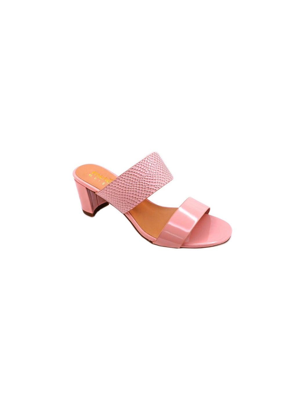 Michelle Morgan 914Rj192 Pink Mid Heel Mules - Image 1