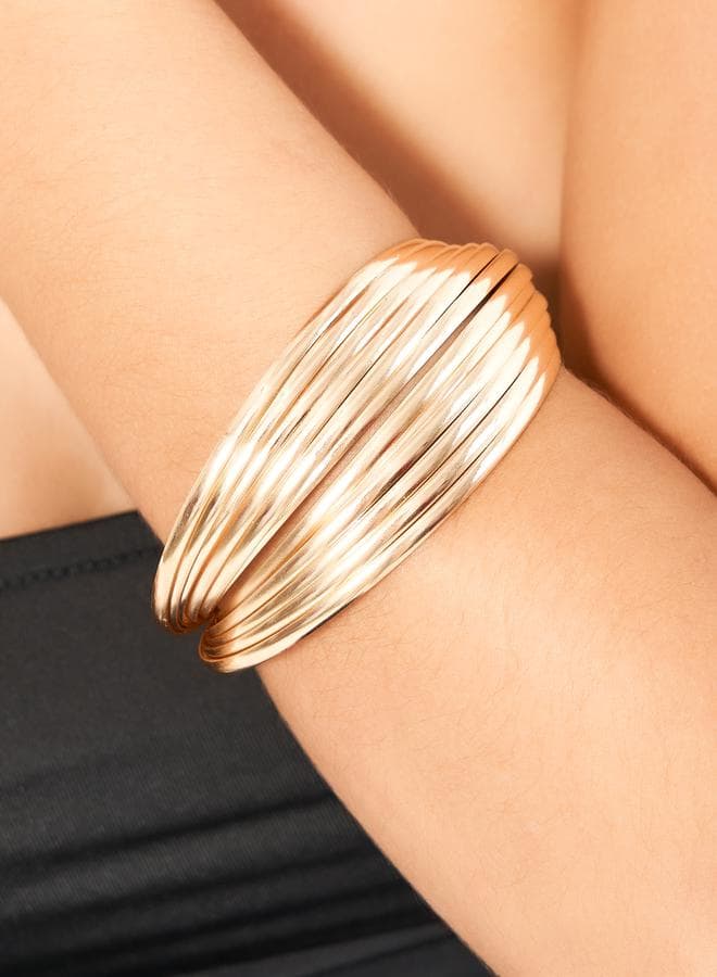 Styli Layered Wide Cuff Bracelet – Elegance Unleashed - Image 1