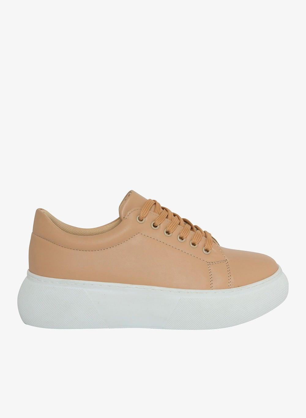 Barcelona Beige Elegance: Low-Top Sneakers for Women - Image 1
