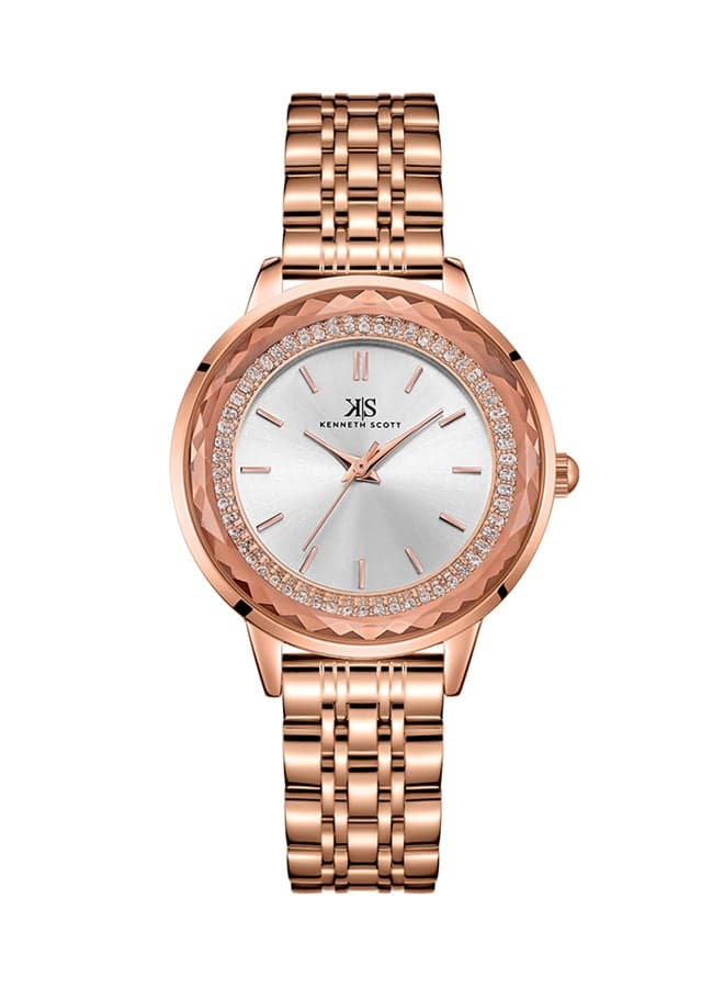 KENNETH SCOTT K22532-RBKW Elegant Rose Gold Timepiece - 34mm - Image 1