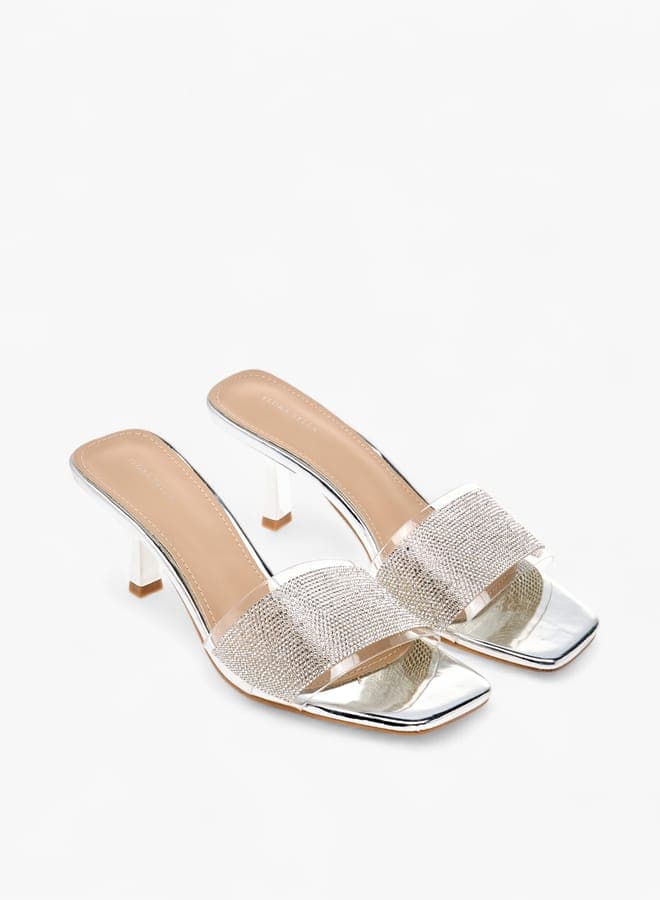 Elevated Elegance Sx6880 3Silver Embellished Heeled Sandals - Image 1