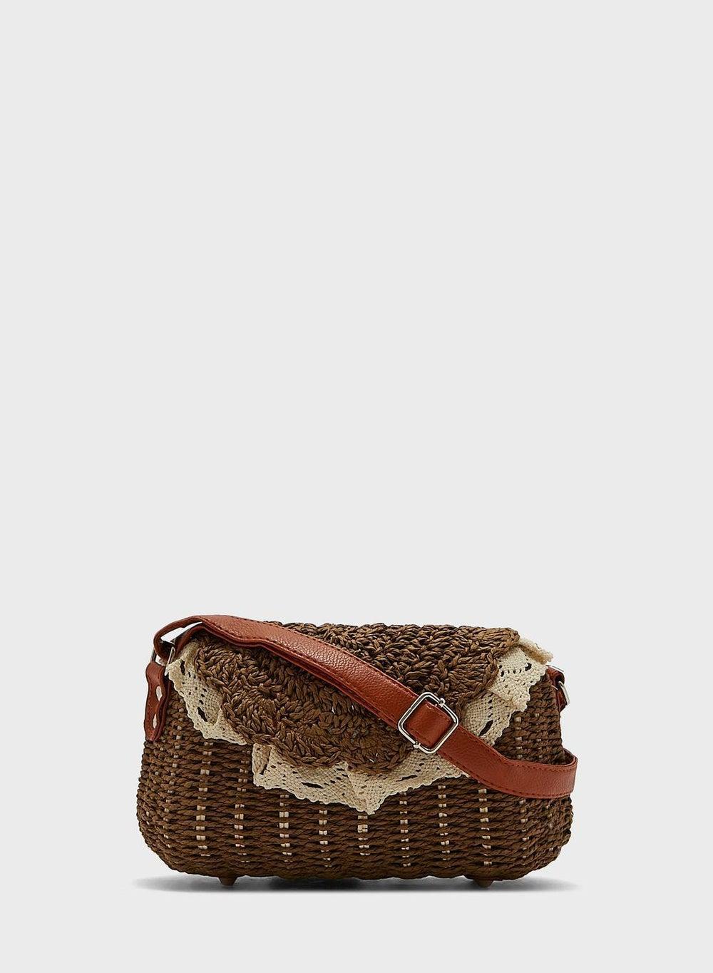 Ayra Macrame Border Chic Crossbody Bag - Image 1