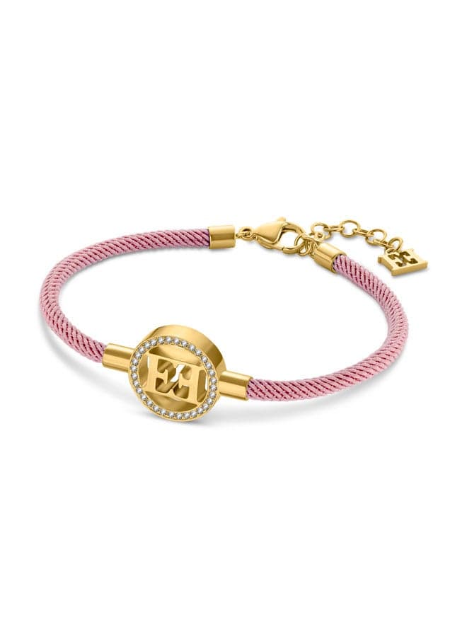 ESCADA Isabella Elegance: Pink Silk & Gold-Plated Bracelet - Image 1