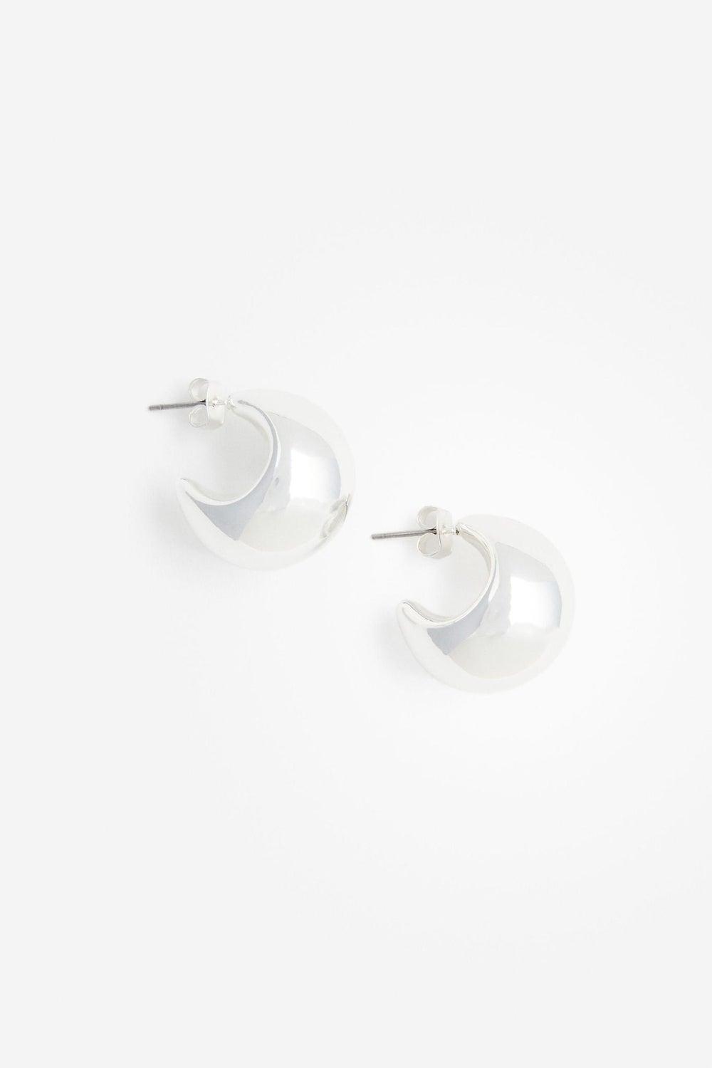 H&M Silver Luxe Chunky Dome Earrings - Image 1