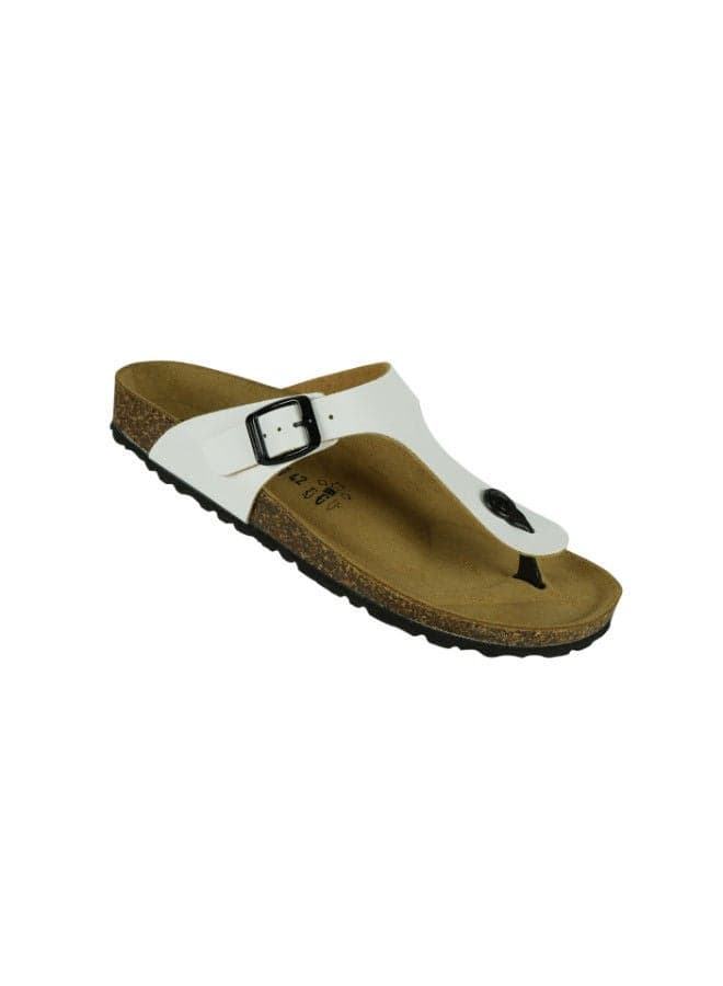 Biochic Men's Slim Thong 012-387 Italian Sandals - White - Image 1