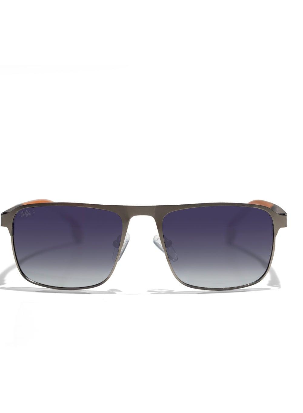 Selfie SE8211-C6 Navigator: Sleek, Grey Metal Black Frame Sunglasses - Image 1