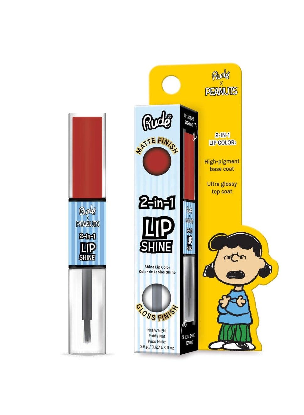 Peanuts 2-in-1 Crabby Lip Shine - Matte & Gloss Duo - Image 1