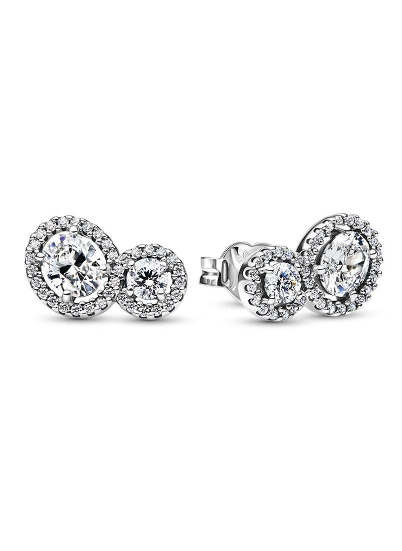 PANDORA Embracing Halo Silver Stud Earrings - Image 1
