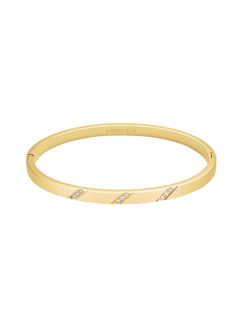 RoseField JBLCG-J1043 Crystal-lined Gold Bangle for Women - Image 1