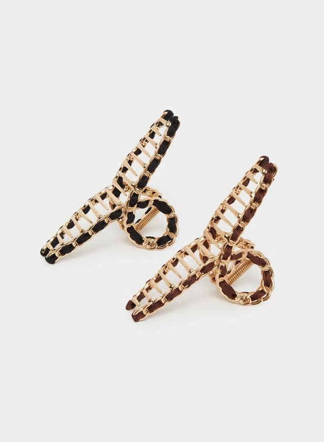 Elegant Tortoise Hair Claw Twin Set - Style and Hold - Image 1