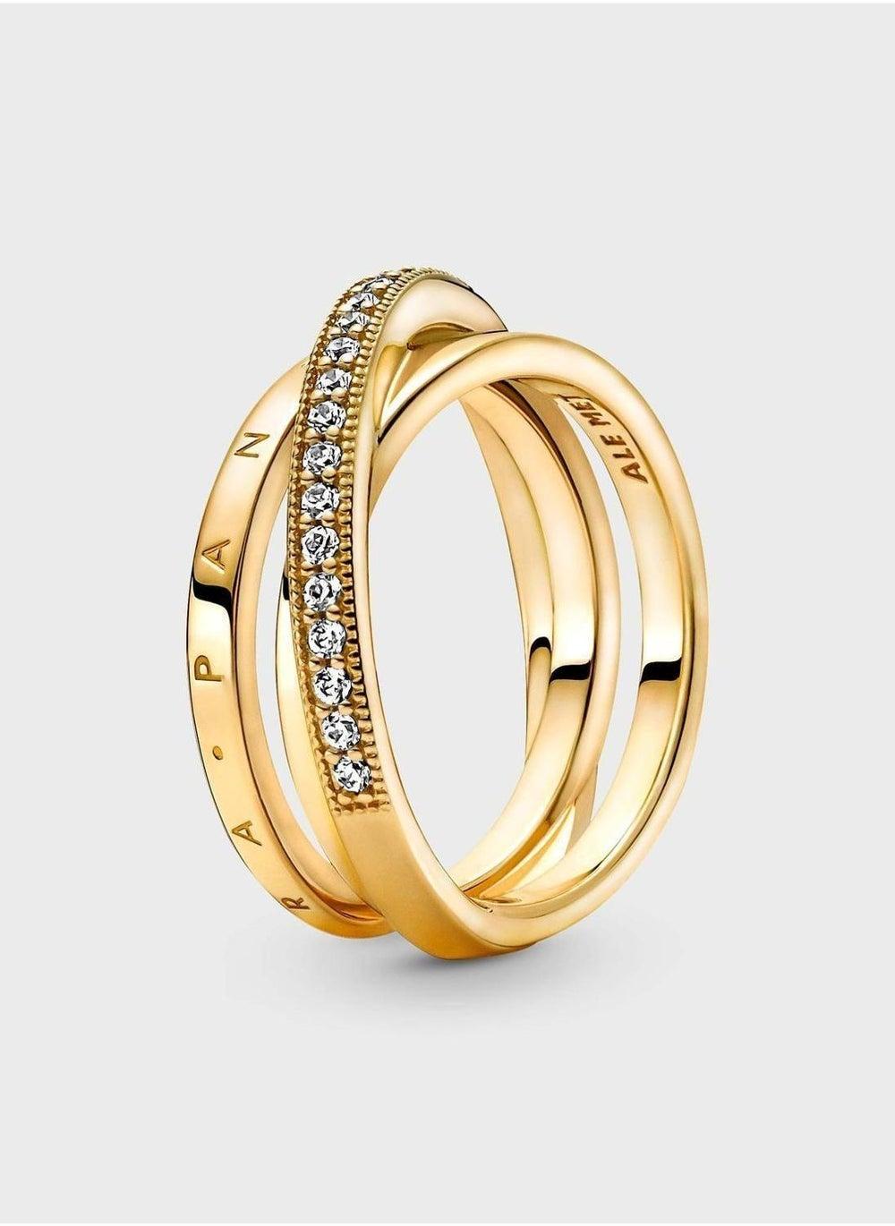 PANDORA Signature Crossover Pavé Triple Band Ring - Image 1