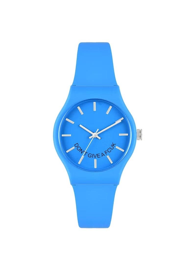 French Connection 33mm Blue Silicone Unisex Analog Watch - Image 1