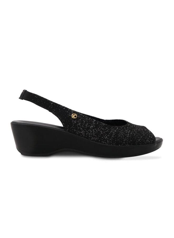 Vi20413940 Elegant Black Ankle Strap Wedge Sandals - Image 1
